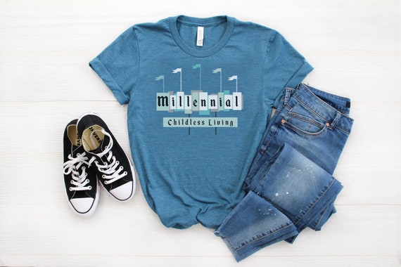 Childless Millennial Colored T-Shirt, Disney Millennial Shirt, Disney Family Vacation Shirt, Inspired by Disneyland, Funny Shirt