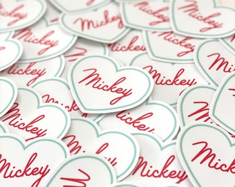 Mickey Heart Sticker | Disney Mickey Mouse Water Bottle Hydro Cell Phone Planner Laptop Decal | Weatherproof Vinyl Label | Clear Sticker