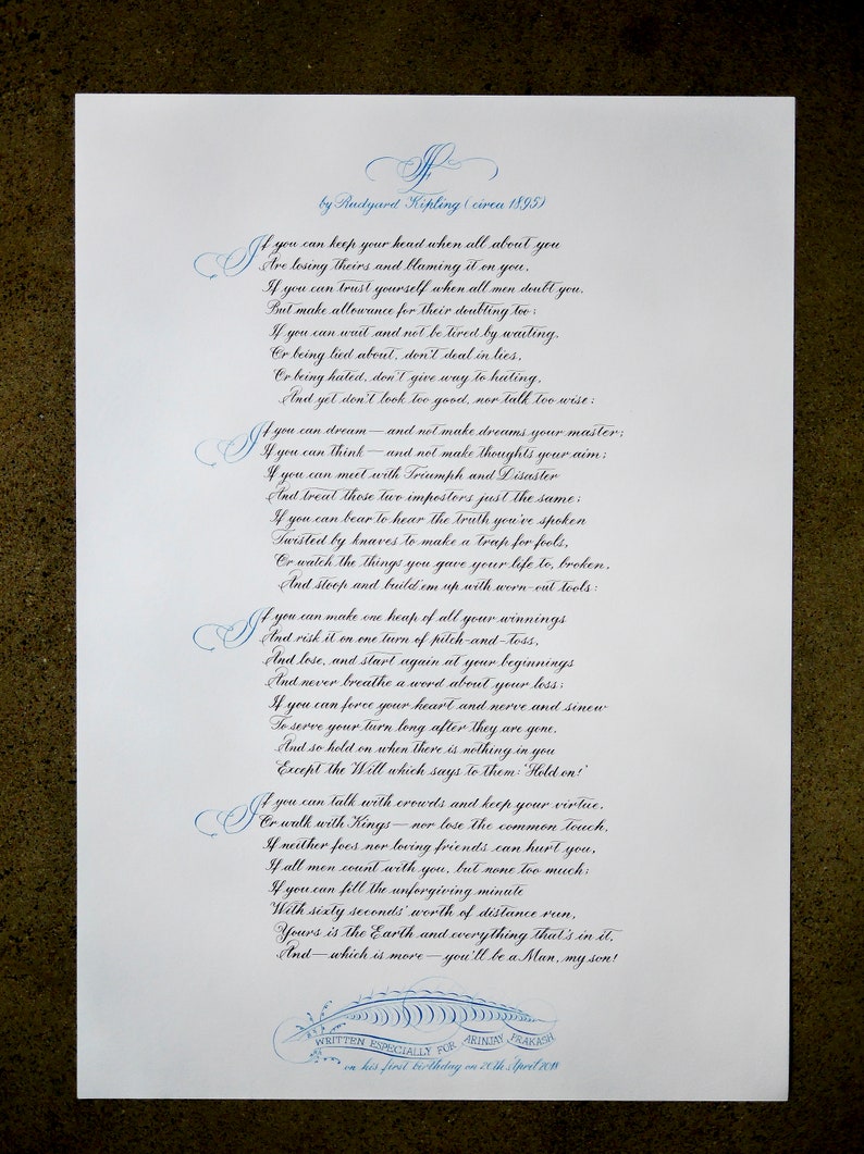 Custom Handwritten Poem in Traditional Calligraphy • Keepsake Gift ...