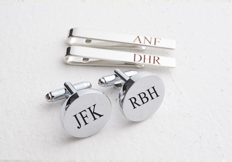 Fathers Day Gifts Stainless Steel Monogram Cufflinks USA Seller Personaliz