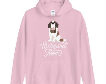 St Bernard Mom Heavy Hoodie, Saint Bernard Dog Mom, Lucy and Norman