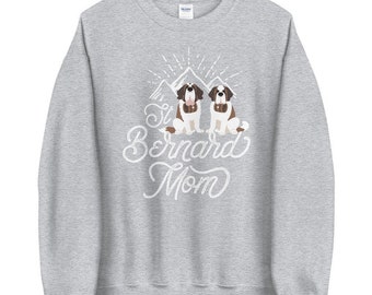 St Bernard Mom Mountain Sweatshirt, Saint Bernard Dog Mom