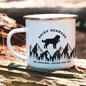 St Bernard Dog Coffee Camping Mug, Saint Bernard, Lucy and Norman