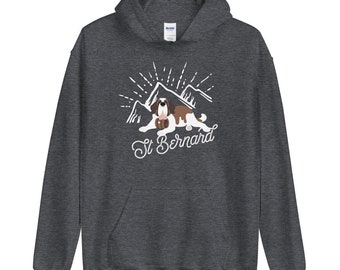 St Bernard Mountain Heavy Hoodie, St Bernard Mom, Dog Mom, Saint Bernard Dog, Lucy and Norman