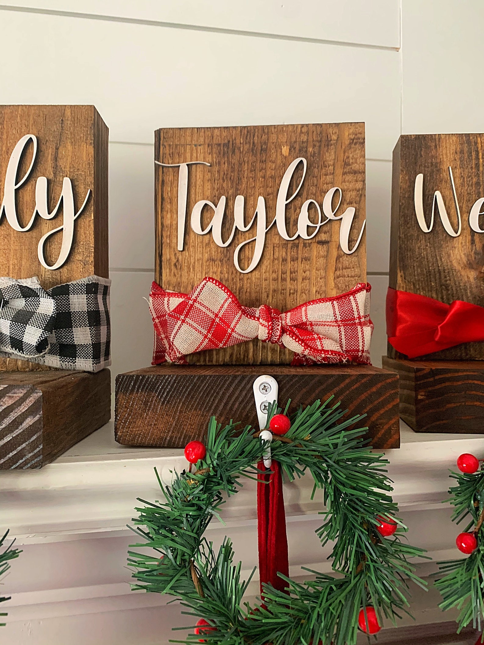 Personalized Stocking Holder Wood Christmas Stocking Holder Etsy