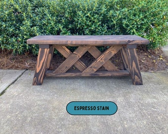 Outdoor Bench - Indoor Bench - Hallway Bench - Entryway Bench - Wooden Bench - Farmhouse Bench