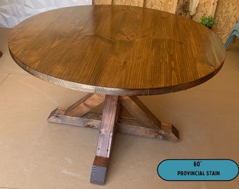 Round Table, Round Trestle Table, Round Dining Table, Farmhouse Table, Farm House Table, Farm Table, Rustic Table, Dining Table Gift