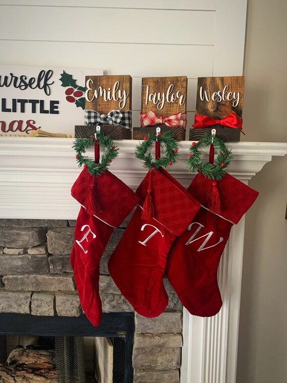 Personalized Stocking Holder Wood Christmas Stocking Holder