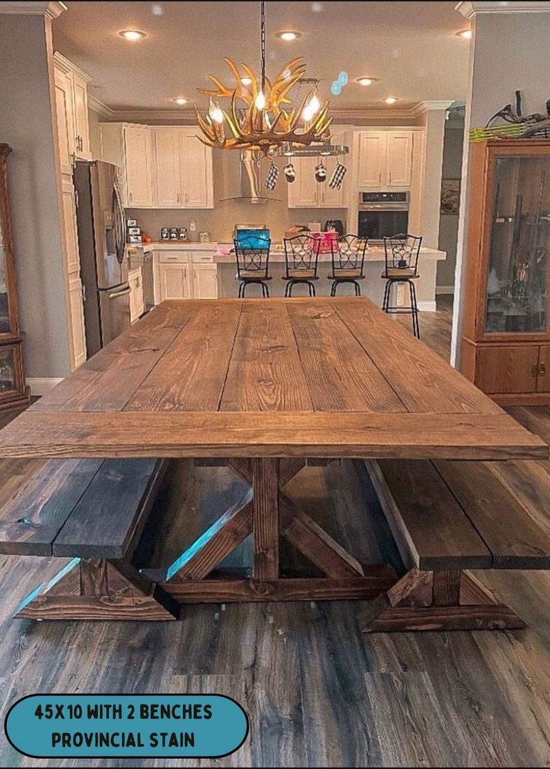 Farm Table, Farmhouse Table, Trestle Table, Dine Room Table, Dine Table, Rustic, Furniture, Vintage, Farmhouse Table, Farm image 3