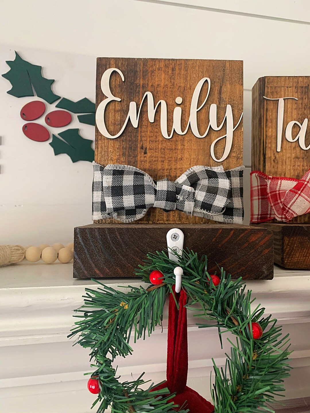 Personalized Stocking Holder Wood Christmas Stocking Holder Etsy