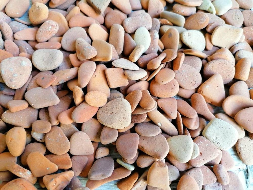 Sea Pottery Bulk, 13 Cm, 70 Pcs, Terracotta Shards for Crafts, Sea