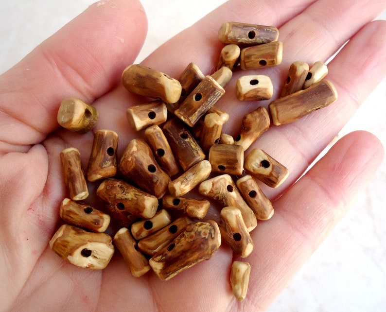 Wooden beads bulk 20/40 pcs Handmade Olive branch beads Etsy
