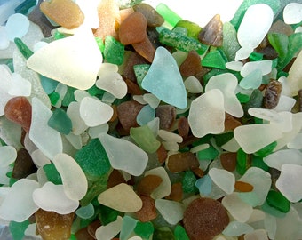 Genuine sea glass, 120 pcs, Multicolor seaglass mix, Beach glass for crafts, Greek sea glass