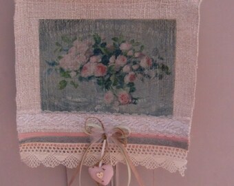 Shabby Chic kleine Rosen rosa grün Vintage Personalisierte Hochzeit Wimpel