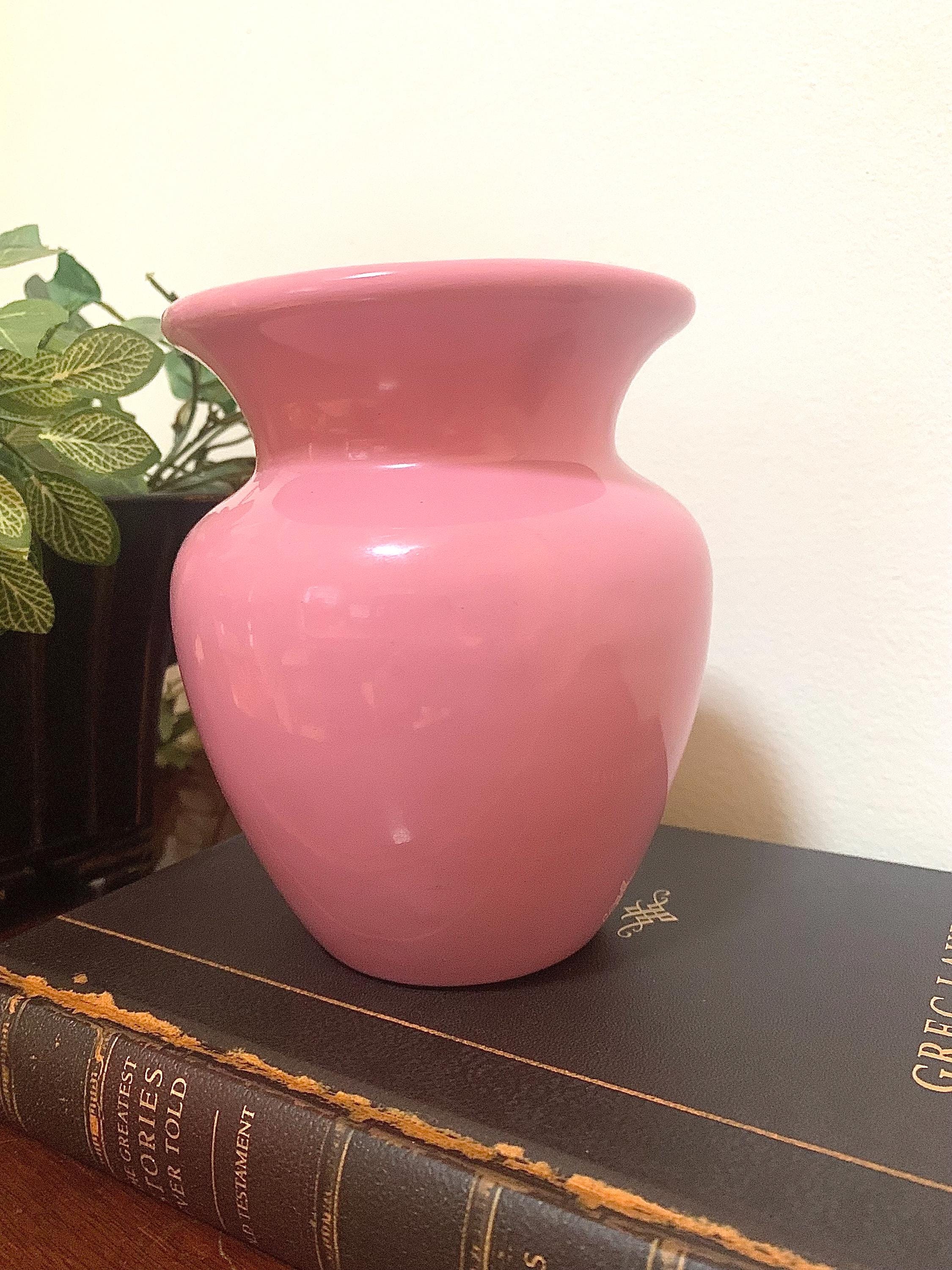 ヴィンテージピンクの花瓶：ヘーガー陶器｜光沢のあるブラッシュ