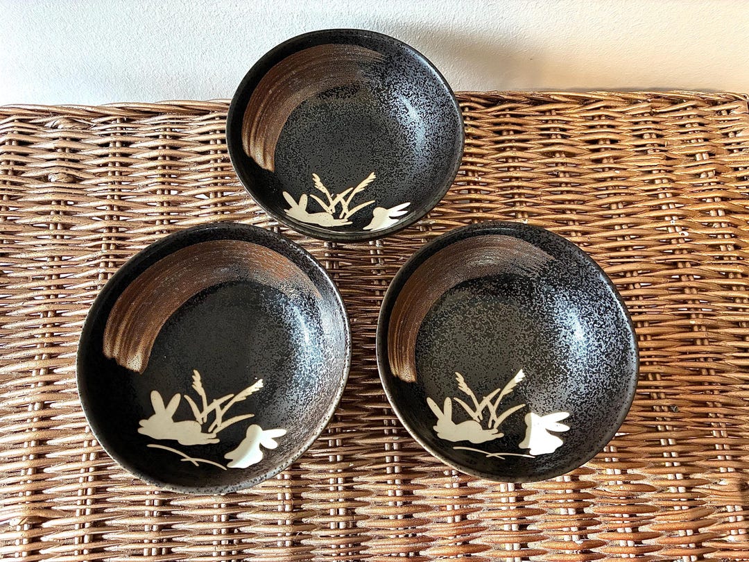 Vintage Mid Century Ceramic Bowls (3) | Asian Glaze Bowls, Japandi Home ...