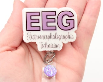 EEG Badge Reel, Electroencephalographic Technician, Badge Reels, Retractable Badge ,EEG Gift, Electroencephalographic Technician Gift