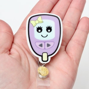 Glucose Meter Badge Reel, Glucose Meter, Diabetes Badge Reel, Diabetic Badge Reel, Medical Badge Reel, Retractable Badge Reel