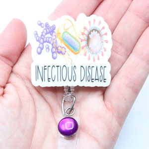 Infectious Disease Nurse Badge Reel, Infectious Disease Badge Reel, Infectious Disease Nurse, Retractable Badge, ID Holder, Medical Badge