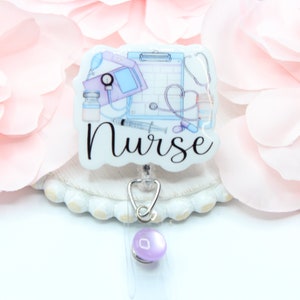 Nurse Badge Reel,Nurse Badge,Nurse Id Badge,Nurse,Retractable Badge,Gift for Nurse,RN,LPN, ID Holder