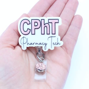 Zertifizierte Apothekentechniker, Apotheken-Techniker, DPhT, Apotheken-Techniker-Abzeichen Reel, Abzeichen-Rollen, Apotheken-Techniker-Geschenk, einziehbares Abzeichen