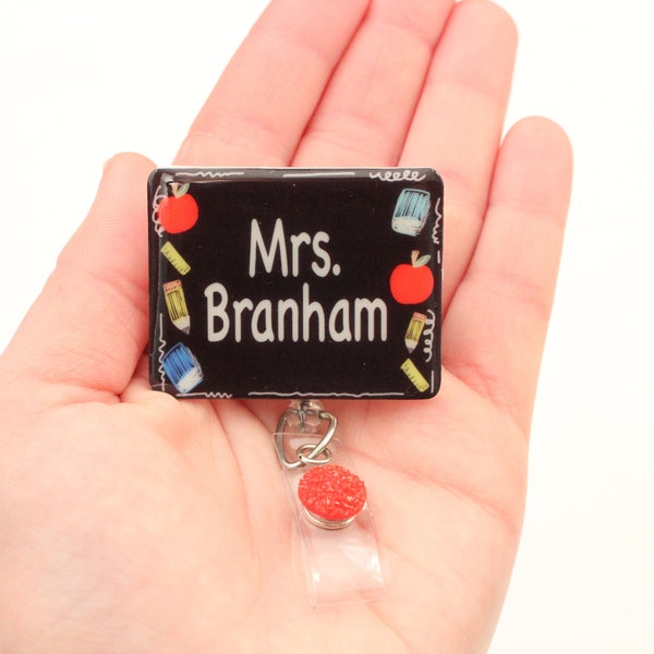 Teacher Badge Reel-Teacher-Badge Reel-Gift For Teachers-Retractable Badge Reel