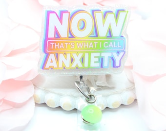 Now that's what I call Anxiety Badge Reel, Badge Reel, Id Holder, Funny Badge Reels, Mental Health, Retractable Badge Reel, Glitter, Nurse