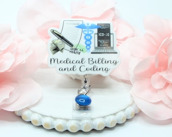 Medical Billing and Coding Badge Reel, Medical Coder, Badge Reels, Medical Coder Gift, ID Holder