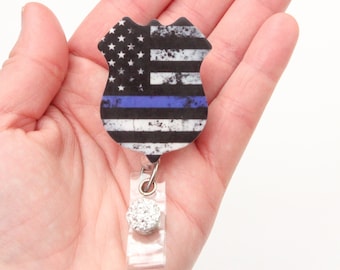 Politie Badge Reel- Politie Badge- Politie ID Houder-Politie- Politie Gift- Custom Badge Reel