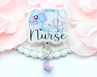 Krankenschwester Abzeichen Reel, Krankenschwester Abzeichen, Krankenschwester, Krankenschwester, einziehbares Abzeichen, Geschenk für Krankenschwester, RN, LPN, ID-Halter