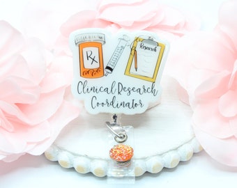 Clinical Research Coordinator Badge Reel, Clinical Research Coordinator, Clinical Coordinator Gift,Badge Reels, ID Holder