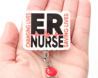 ER Nurse Badge Reel, ER Nurse,ER Nurse Gift, Emergency Room Staff, Nurse Gift, Badge Reel