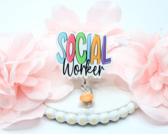 Social Worker Badge Reel,Social Worker,Social Worker Gift,  Badge Reels,ID Holder