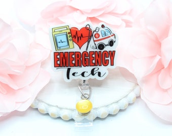 ER Tech Badge Reel, ER Tech, ER Technicus, Emergency Room Tech Gift, Nurse Gift, Badge Reel