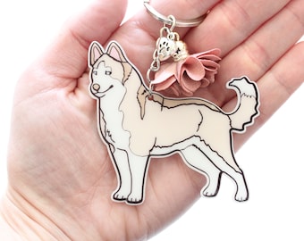 WEVENI Portachiavi Husky Siberiano - Ciondolo Acrilico Per Borsa, Auto