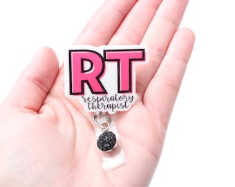 Carrete de insignia de terapeuta respiratorio-Terapeuta respiratorio- Carrete de insignia RT- RT- Regalo para terapeuta respiratorio-Carrete de insignia- Carrete de insignia retráctil