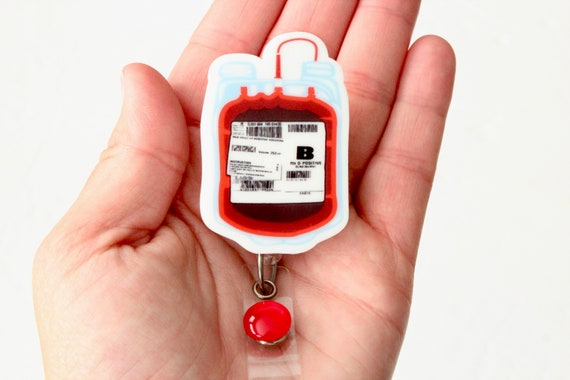 IV bag Badge Reel, IV Blood Transfusion Badge Reel, Transfusion Nurse,  Nurse Badge Reel, Infusion Nurse, id Holder, IV