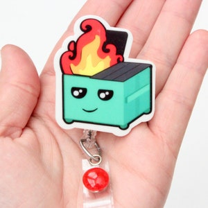 Dumpster Fire Badge Reel, Dumpster Badge Reel, Funny Badge Reel, Medical Badge Reel, Retractable Badge Reel
