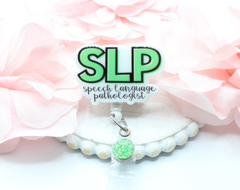 SLP-SLP Badge Reel- Speech Therapist- Speech Therapy-Speech Therapist Gift-SLP Gift- Medical Badge Reel