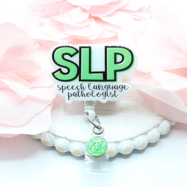 SLP-SLP Badge Reel- Speech Therapist- Speech Therapy-Speech Therapist Gift-SLP Gift- Medical Badge Reel