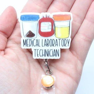 Medical Laboratory Technician Badge Reel, Medical Lab Tech, Lab Technician,Lab Tech Badge Reel, Badge Reels, Retractable Badge, ID Holder
