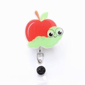 Carretel de crachá do professor-Carretel de crachá do professor-Carretel de crachá da Apple-Carretel de crachá da escola-Presente do professor-Carretel de crachá retrátil-