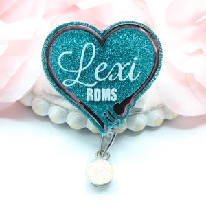 Ultrasound Tech, Ultrasound Tech Badge Reel, Badge Reel, Ultrasound, Sonographer, RDMS , ID Holder,Glitter, Retractable Badge