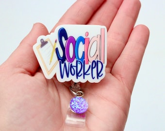 Social Worker Badge Reel,Social Worker,Social Worker Gift,  Badge Reels,ID Holder