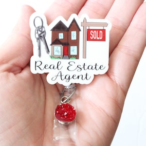 Real Estate Agent Badge Reel, Real Estate Agent, Real Estate Agent Gift, Realtor. Badge Reel, Realtor Gift,Retractable Badge