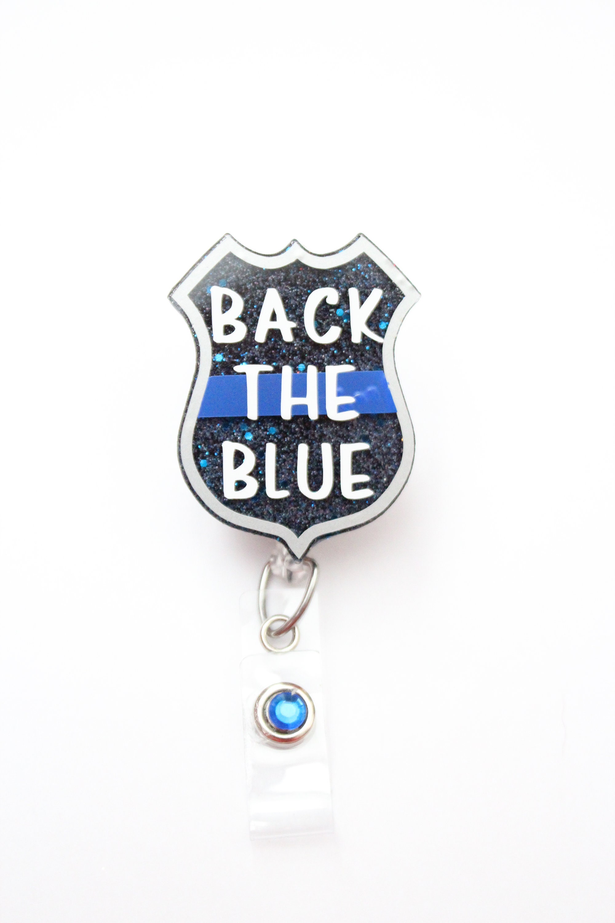 Police Badge Reel, Badge Reel, Back the Blue, Blue Line, Blue Line Badge  Reel