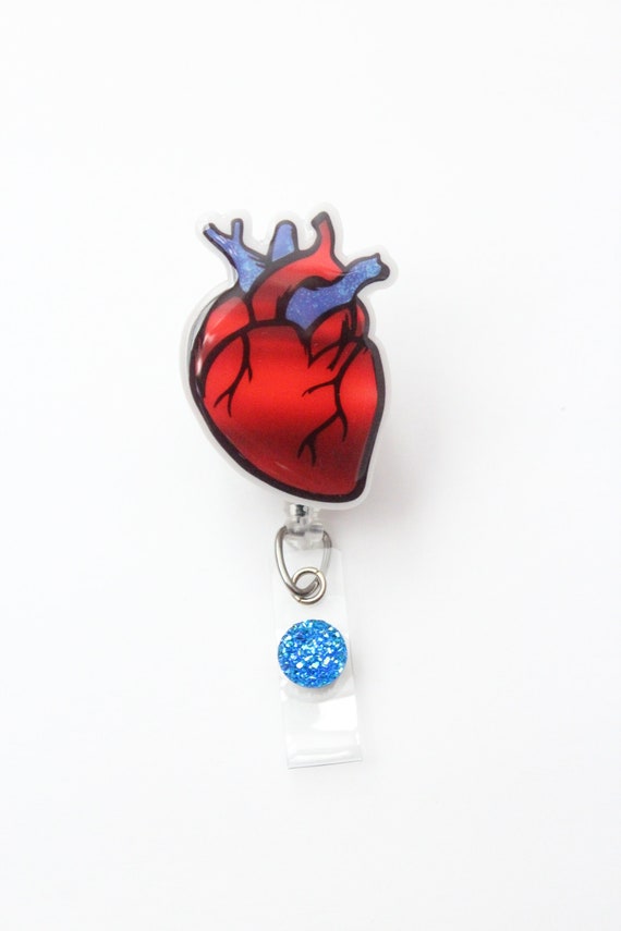 Anatomical Heart ,Cardiac Nurses Badge, Heart Badge Reel, Badge Reel, Cardiologist