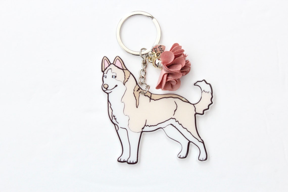Husky Keychain Husky Dog Husky Dog Keychain Custom Dog Etsy
