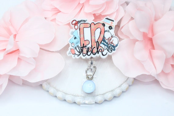 ER Tech Badge Reel, ER Tech,ER Technician, Emergency Room Tech Gift, Nurse Gift, Badge Reel