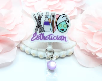 Esthetician-Esthetician Badge Reel-Esthetician Gift-Cute Badge Reel-Retractable Badge- Badge Reels